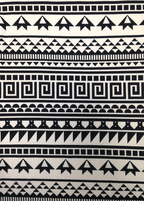 Repeat Greek Pattern on Stretch Lightweight Knit Jersey Polyester Spandex Fabric