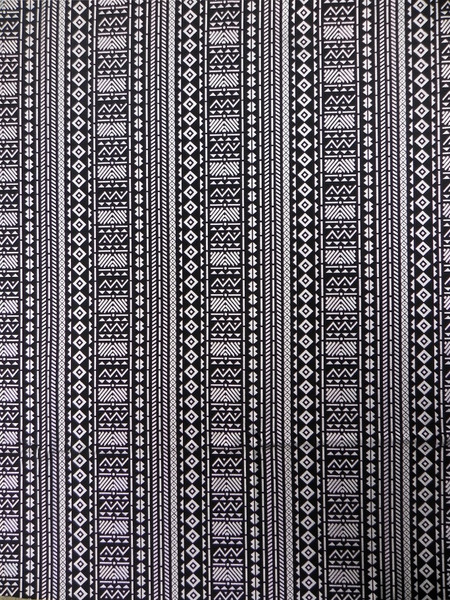 Polyester Fukuro Medium Weight 2 Ways Stretch Tribal Foil Design Fabric