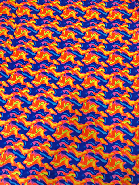 Neon Abstract Fabric Design on Nylon Spandex Medium Weight 4 ways Stretch