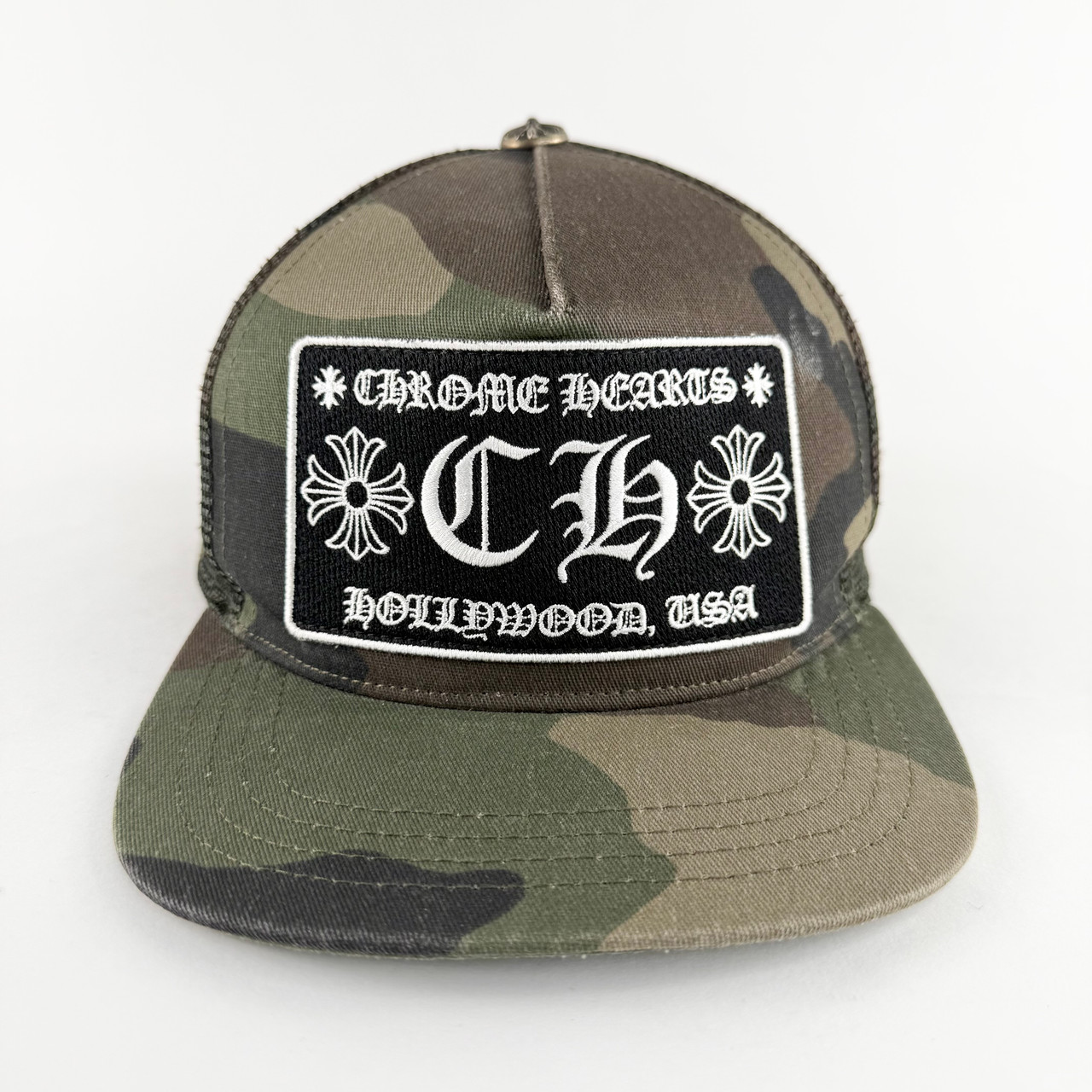 帽子 CH Logo Holly Wood USA. (Camouflage) Chrome Hearts CH Hollywood Trucker Hat Double Camo | N-Hype 帽子