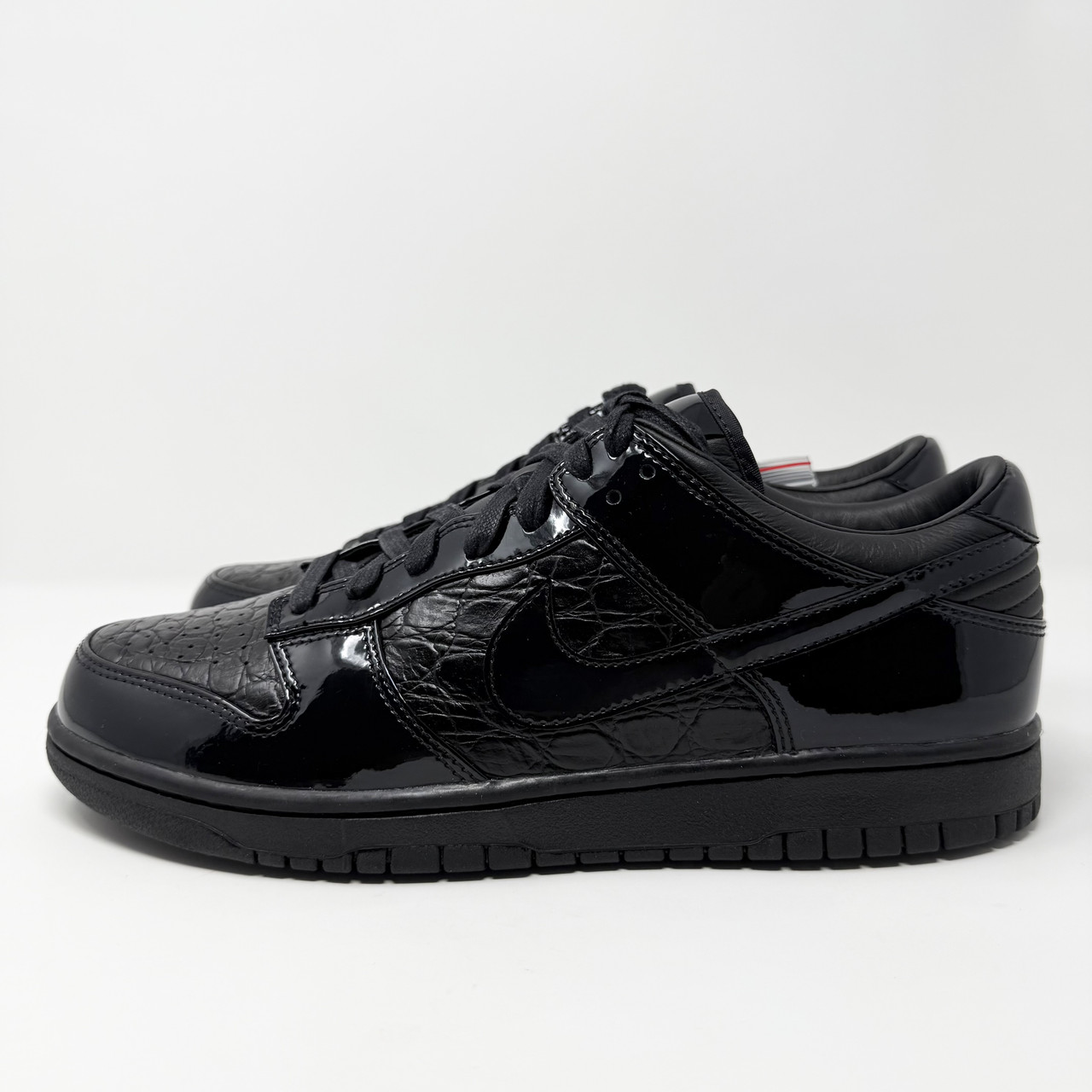 Nike Dunk Low Alligator Emboss Patent Black Sample - Truest