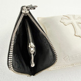 Chrome Hearts Leather Cross Zip Wallet