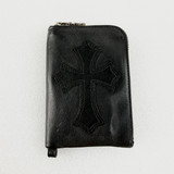 Chrome Hearts Leather Cross Zip Wallet