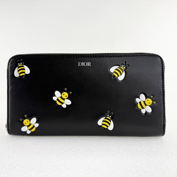 Dior x Kaws Card Holder 'Yellow Bees' Black - Truest