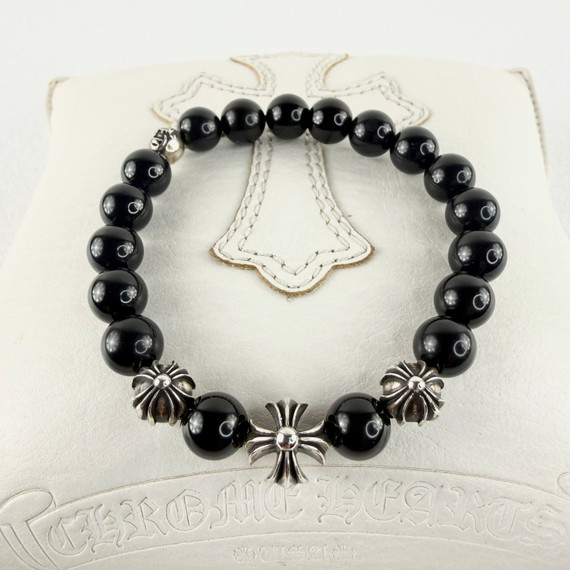 Chrome Hearts Onyx Bead Bracelet