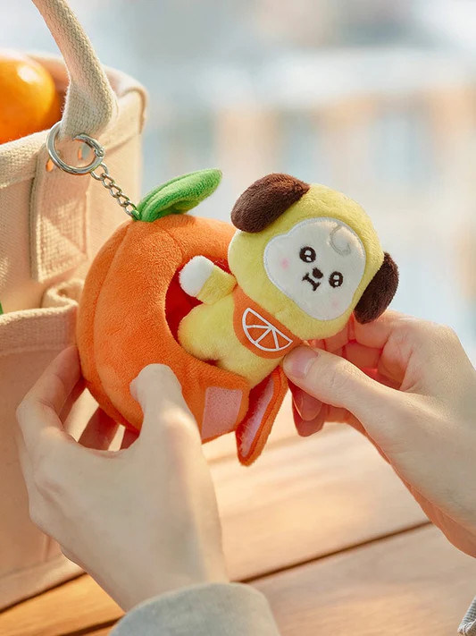 BT21 - CHIMMY BABY PLUSH KEYRING ORANGE PARTY - interAsia