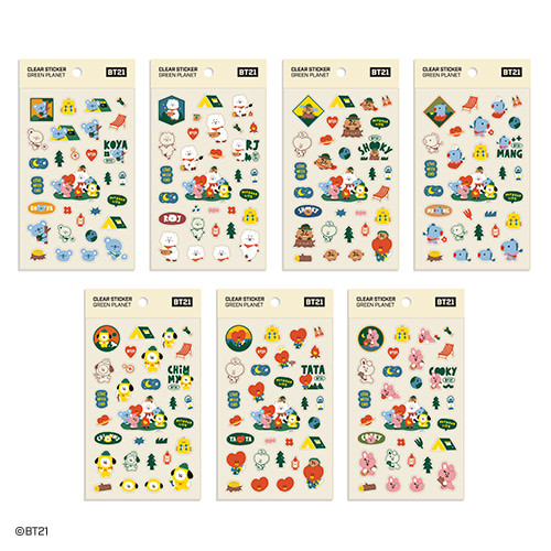 BT21 - CLEAR STICKER [PLANET] - interAsia
