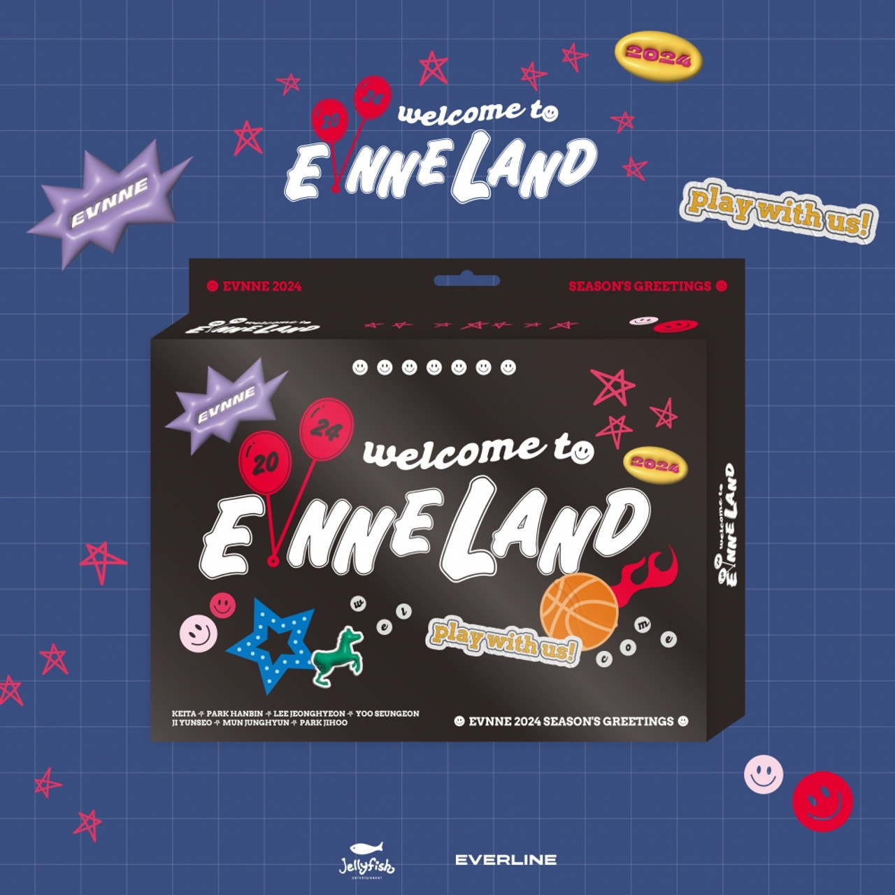 EVNNE  2024 SEASONS GREETINGS WELCOME TO EVNNE LAND  and  Random Photocard EVERLINE 