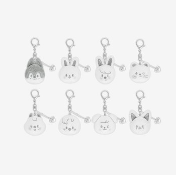 Stray Kids - 'celebrATE' MD : SKZOO FACE KEYRING SILVER Ver. (Leebit)