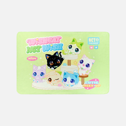 NCT WISH - 2026 WISHCAT X NCT WISH OFFICIAL MD : DOUBLE-SIDED FLANNEL MINK FLEECE BLANKET