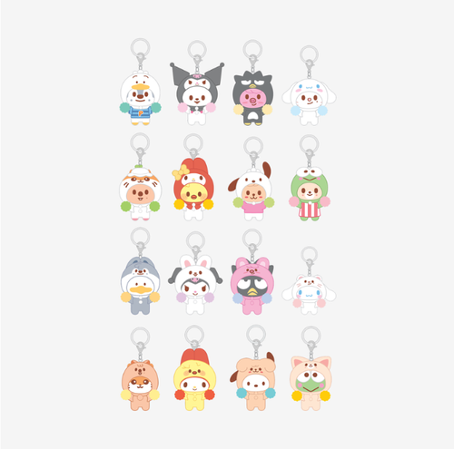 Stray Kids - SECRET FLOCKED FIGURE KEYRING (CHEER UP Ver.) - SKZOO X SANRIO CHARACTERS (RANDOM)