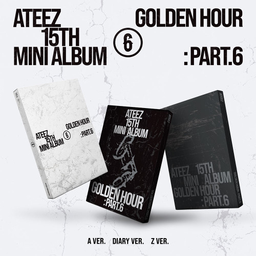 ATEEZ - 15TH MINI ALBUM [GOLDEN HOUR : Part.6] (A VER. / DIARY VER. / Z VER.) (SET) + Random Photocard (SW)