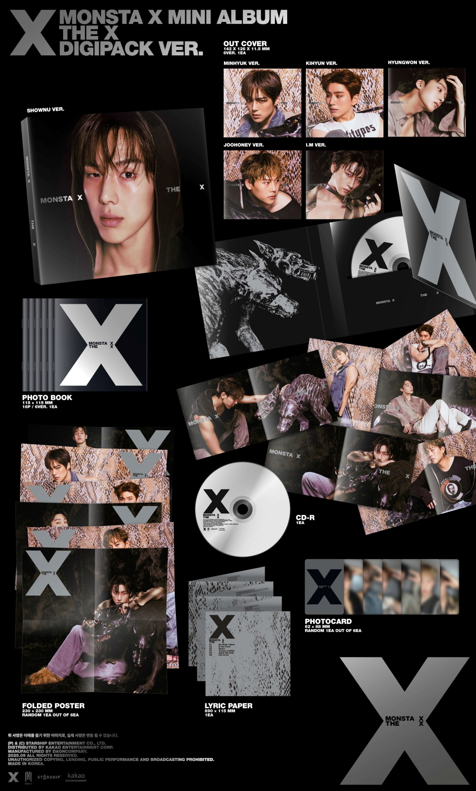 MONSTA X - 13th Mini Album [THE X] (DIGIPACK VER.) (6types