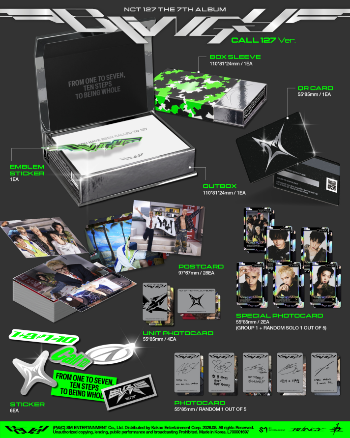NCT 127 - 7th Full Album [BLINGY] (SMini Ver.) (5types Random Ver