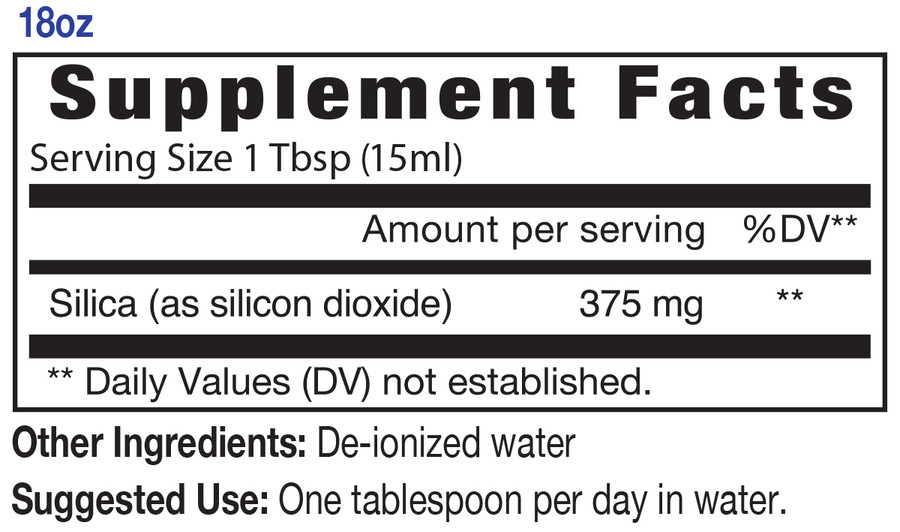 Eidon Silica 2oz Supplement Facts