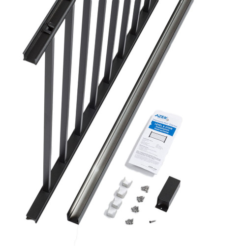 Impression Rail Express 6' x 36" Universal Aluminum Level Application Rail Kit (Top Rail Sold Seperately) - Black