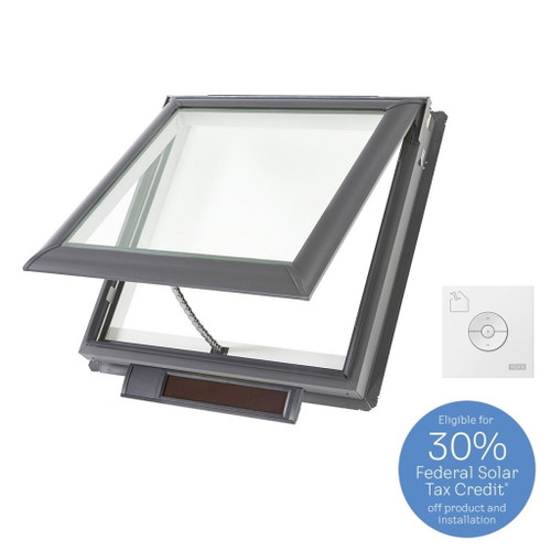 Solar Powered Venting Deck Mount Skylight With Laminated LowE3 Glass (Fits Rough Opening: 21" x 26-7/8")