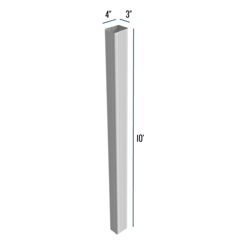 3X4 Downspout White