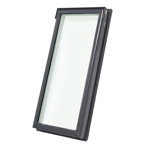 Fixed Deck Mount Skylight, Laminated LowE3 Glass, Pre-Installed White Solar Powered Room Darkening Shade (Fits Rough Opening 30-1/16" x 45-3/4")