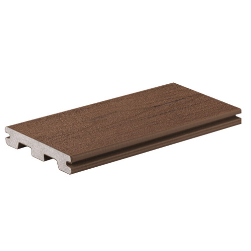 Composite Terrain 5/4" X 6" X 16' Grooved Composite Deck Board - Brown Oak