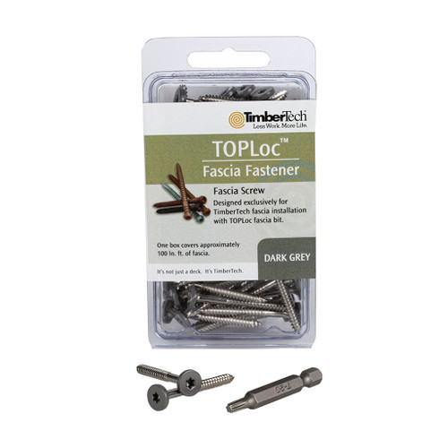 TOPLoc For Composite Fascia 80 Lf (100 1 3/4" Screws, 1 Bit) - Dark Gray