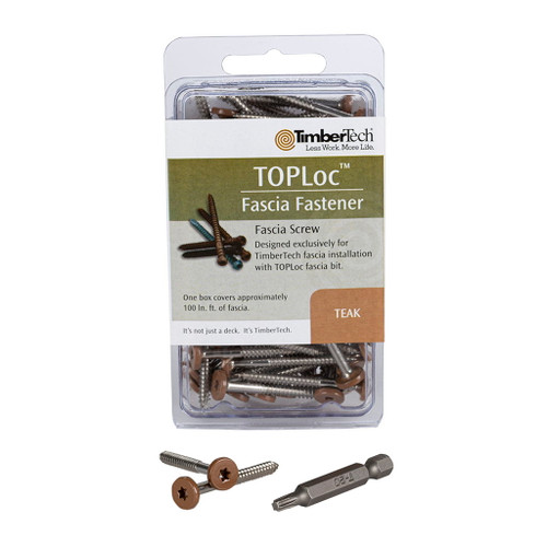 TOPLoc For Composite Fascia 80 Lf (100 1 3/4" Screws, 1 Bit) - Teak