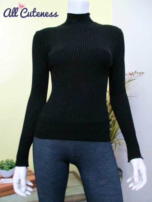 Black Long Sleeve Sweater Top