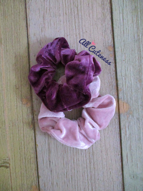 Shades of Purple Velvet Hair Scrunchies