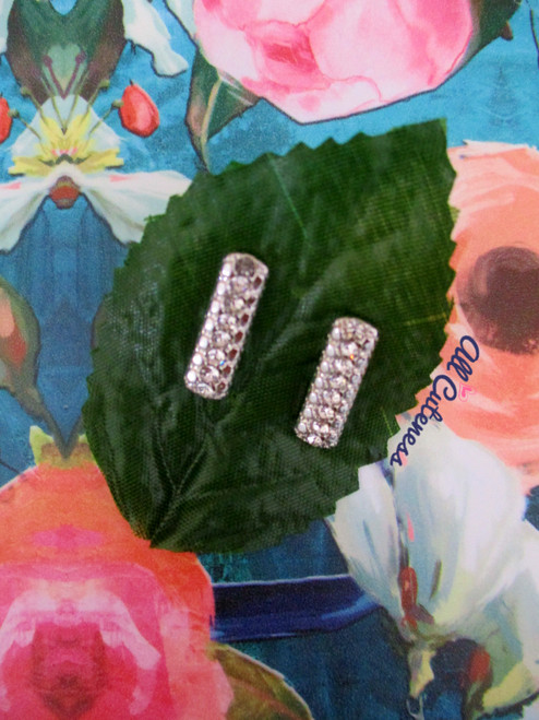 CZ Bar Stud Earrings