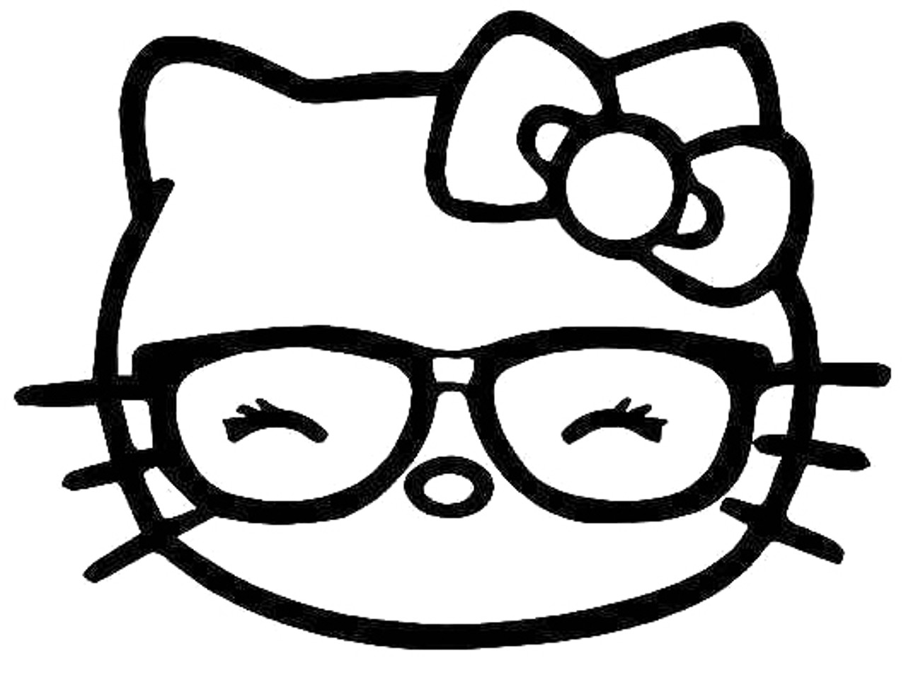 Hello Kitty Nerd Geek Glasses 2 Vinyl Sticker
