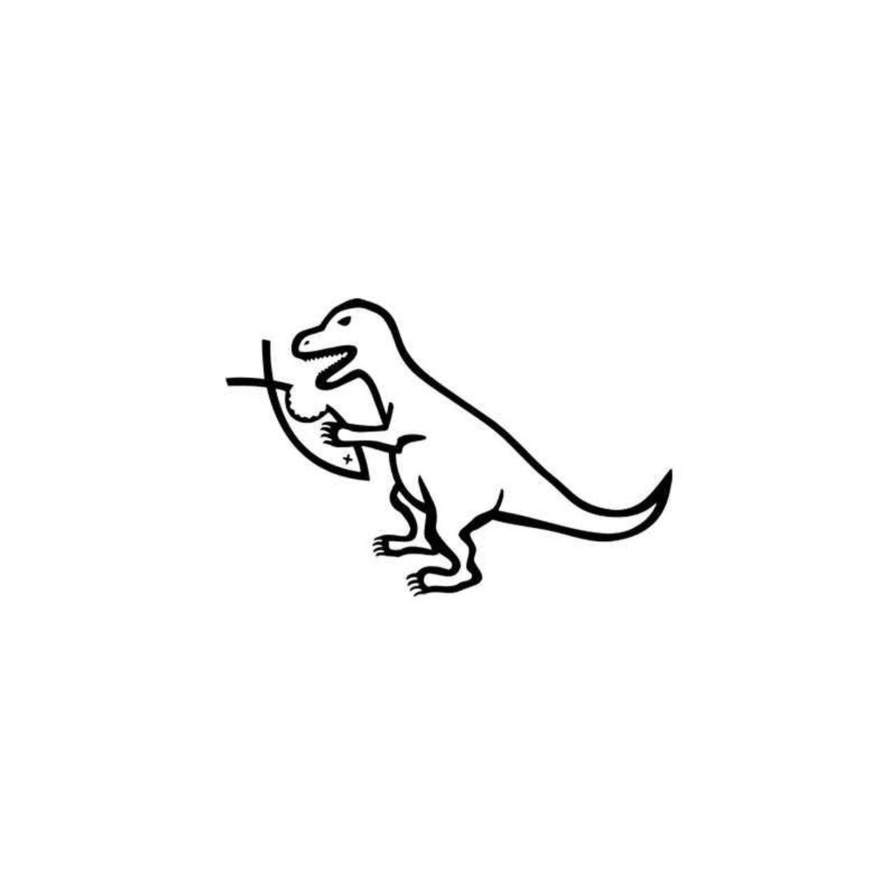 T Rex Eating Jesus Fish Symbolic Vinyl Sticker
