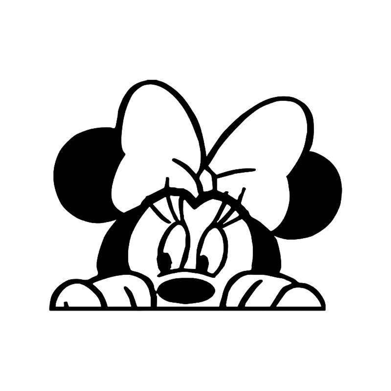 Minnie Mouse Peeking Vinyl Sticker