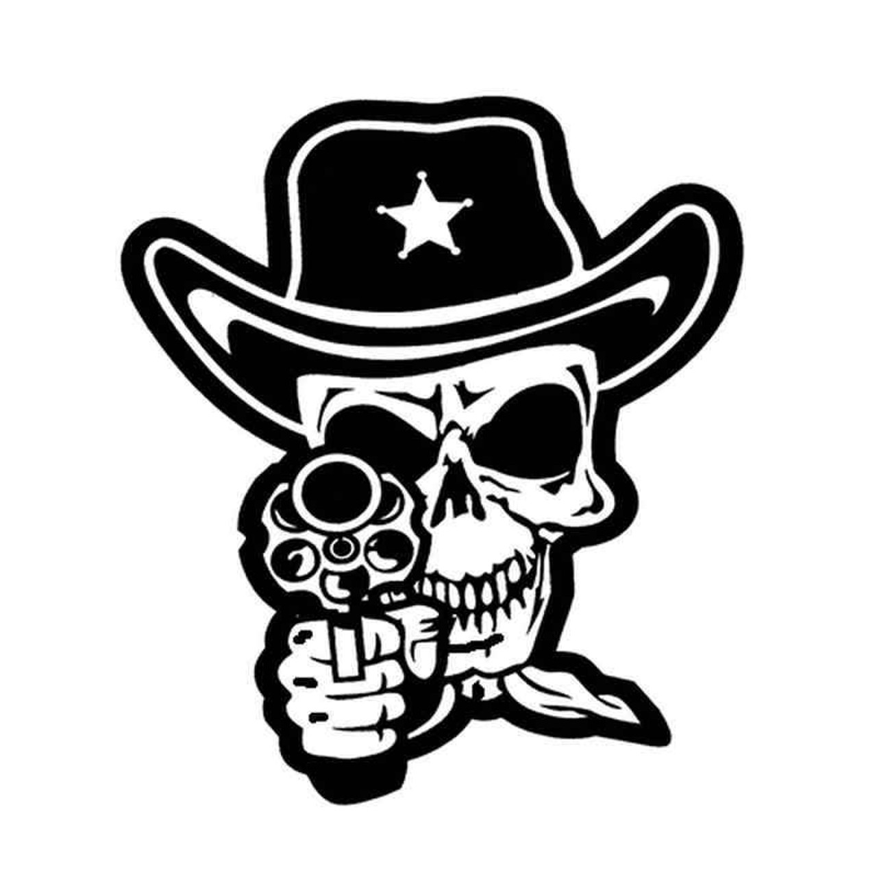 Cowboy Skull decal sticker die cut vinyl death Hat