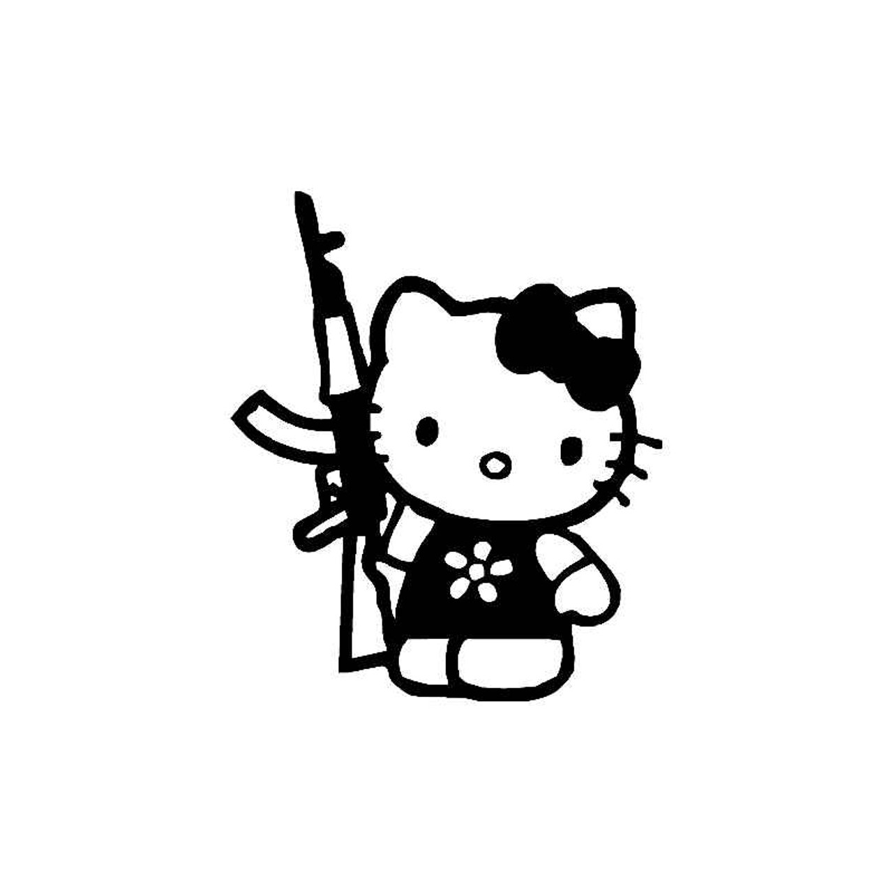 Hello Kitty With Gun Decal