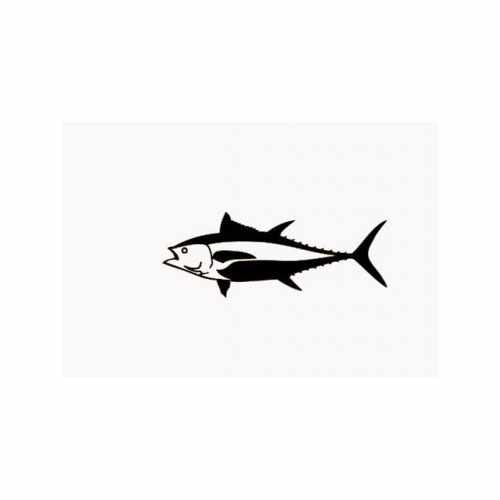 Giant Bluefin Tuna  Vinyl Decal Sticker

Size option will determine the size from the longest side
Industry standard high performance calendared vinyl film
Cut from Oracle 651 2.5 mil
Outdoor durability is 7 years
Glossy surface finish