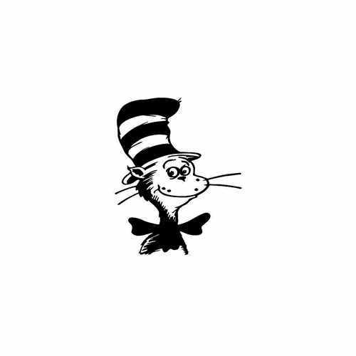 Cat in the Hat  Vinyl Decal High glossy, premium 3 mill vinyl, with a life span of 5 - 7 years!