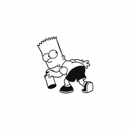 Bart Simpson ver2  Vinyl Decal High glossy, premium 3 mill vinyl, with a life span of 5 - 7 years!