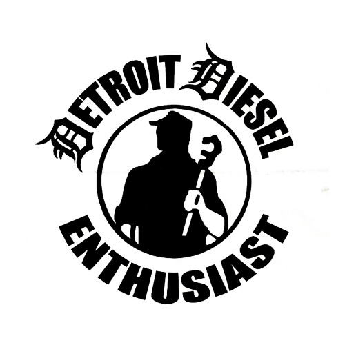 Detroit Diesel Enthusiast Decal High glossy, premium 3 mill vinyl, with a life span of 5 - 7 years!