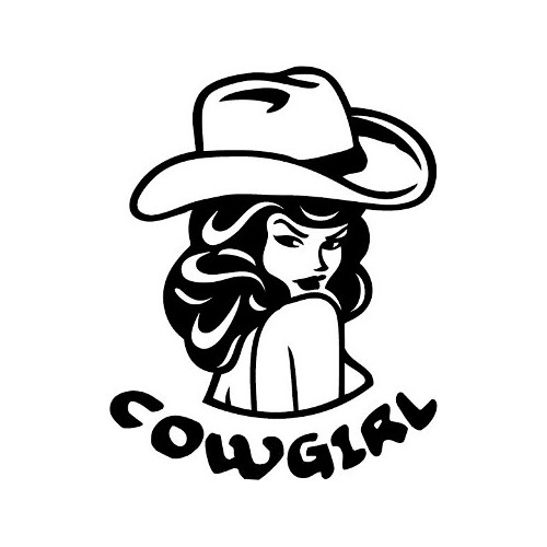 Sexy Cowgirl  Vinyl Decal High glossy, premium 3 mill vinyl, with a life span of 5 - 7 years!