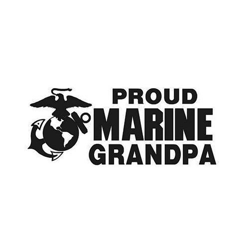 Marine Grandpa  Sticker   Vinyl Decal High glossy, premium 3 mill vinyl, with a life span of 5 - 7 years!