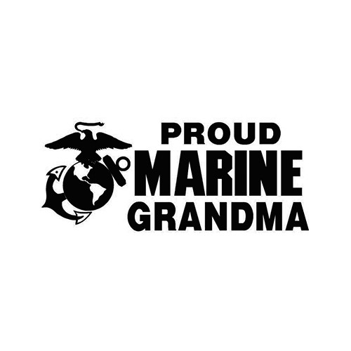 Marine Grandma  Sticker   Vinyl Decal High glossy, premium 3 mill vinyl, with a life span of 5 - 7 years!