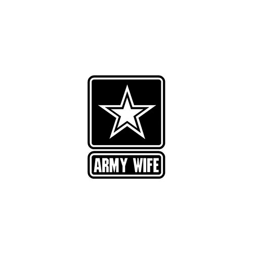 Army Wife  Sticker   Vinyl Decal High glossy, premium 3 mill vinyl, with a life span of 5 - 7 years!