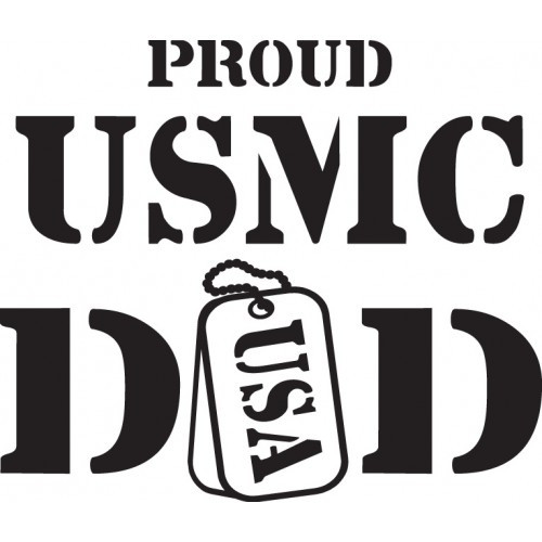 Proud USMC Dad    Vinyl Decal High glossy, premium 3 mill vinyl, with a life span of 5 - 7 years!