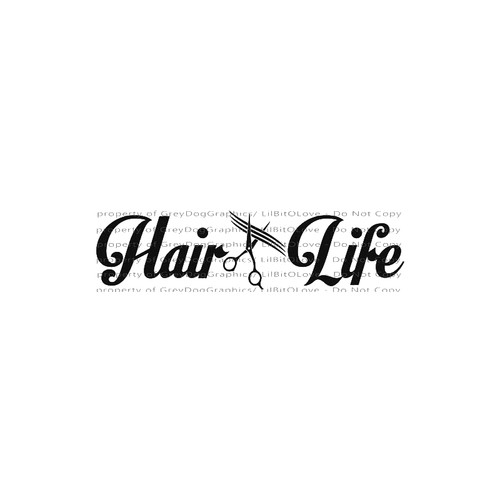 Hair LifeVinyl Decal High glossy, premium 3 mill vinyl, with a life span of 5 - 7 years!