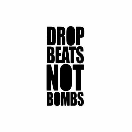 Drop Beats Not Bombs  Vinyl Decal Sticker

Size option will determine the size from the longest side
Industry standard high performance calendared vinyl film
Cut from Oracle 651 2.5 mil
Outdoor durability is 7 years
Glossy surface finish