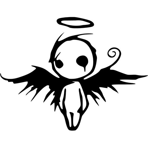 Gothic Dark Fallen Angel of Death Vinyl Decal <div> High glossy, premium 3 mill vinyl, with a life span of 5 – 7 years! </div>