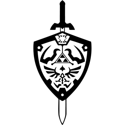 Legend of Zelda Sword and Shield  Vinyl Decal <div> High glossy, premium 3 mill vinyl, with a life span of 5 – 7 years! </div>