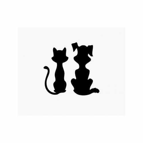 Cat And Dog  Vinyl Decal Sticker

Size option will determine the size from the longest side
Industry standard high performance calendared vinyl film
Cut from Oracle 651 2.5 mil
Outdoor durability is 7 years
Glossy surface finish