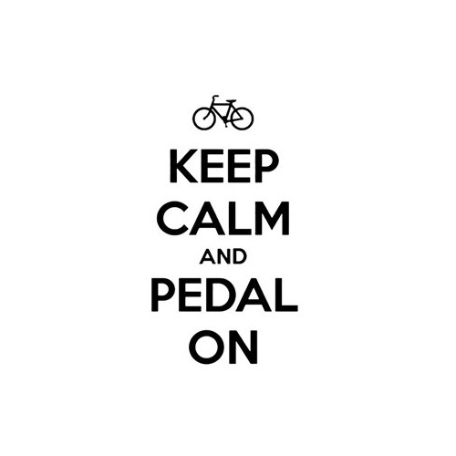 Saying keep calm and pedal on  decal High glossy, premium 3 mill vinyl, with a life span of 5 - 7 years!