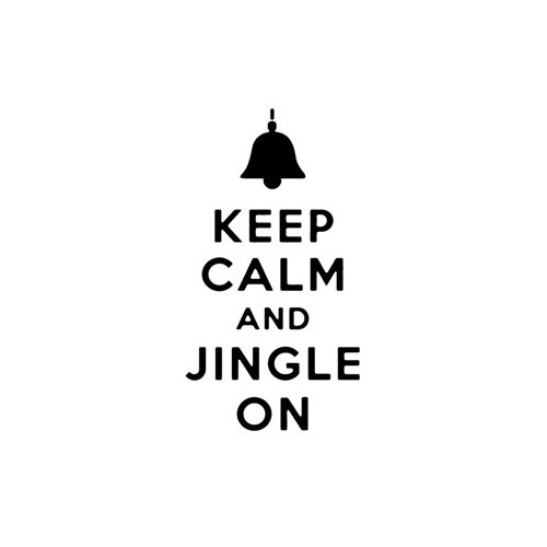 Saying keep calm and jingle on  decal High glossy, premium 3 mill vinyl, with a life span of 5 - 7 years!